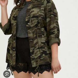 Torrid Green Camouflage Utility Jacket
